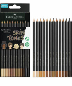Faber-Castell Black Edition Skin Tones farveblyanter 12 stk med emballage og hudfarver