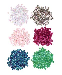 Palietter runde farvemix 6mm fairytale