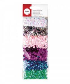 Palietter runde farvemix 6mm fairytale