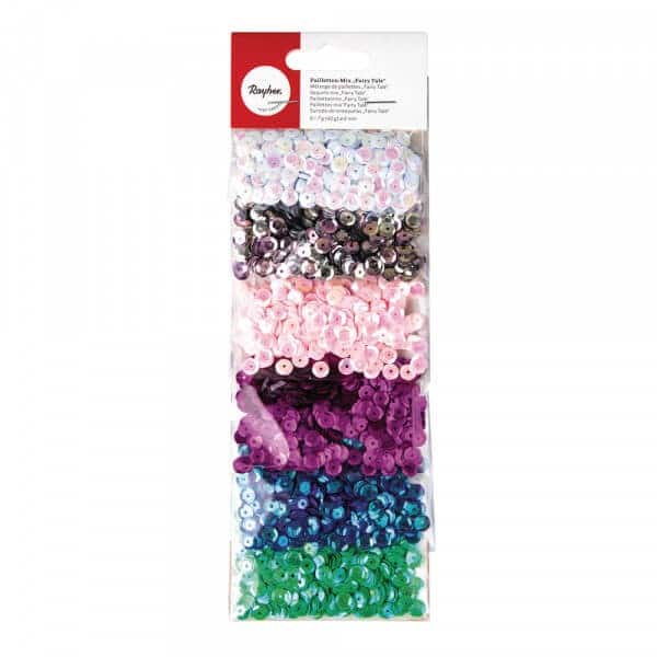 Palietter runde farvemix 6mm fairytale