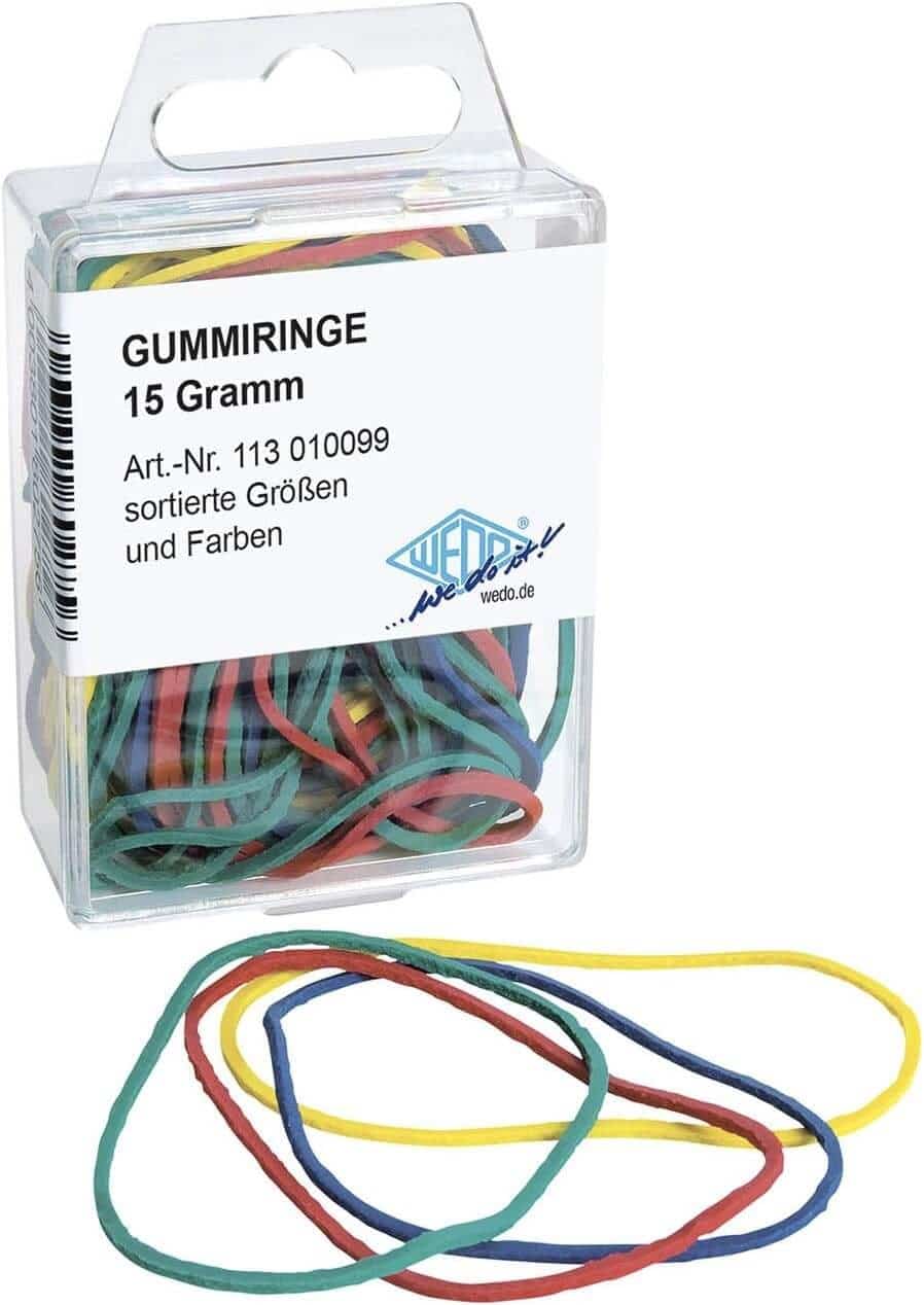 Elastikker i forskellige farver og størrelser