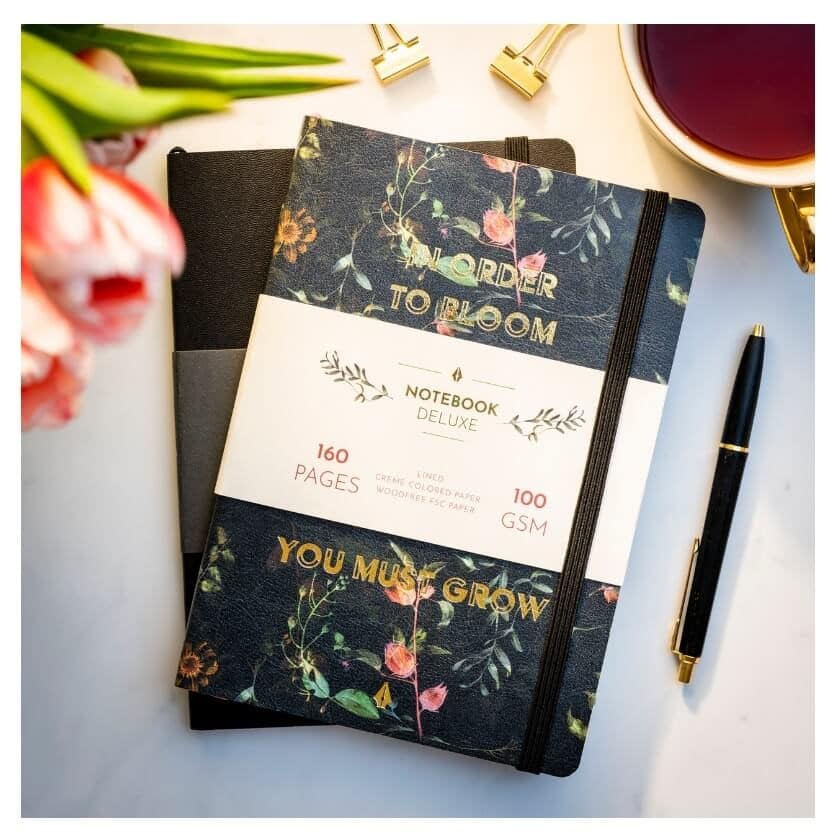 Mayland Notesbog Deluxe B5 black 160 sider 100g