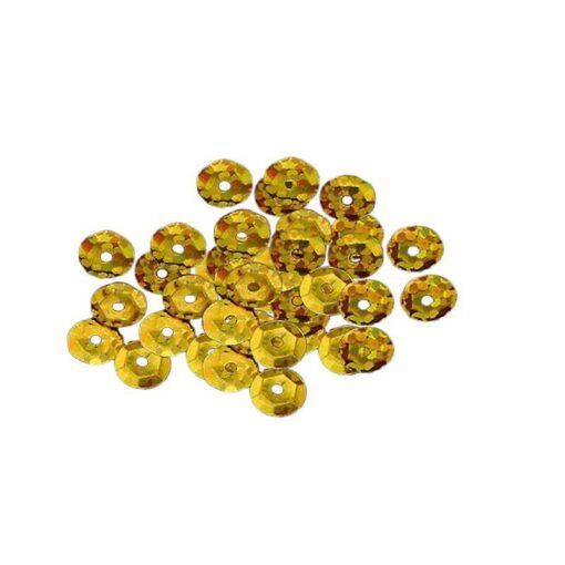 pailletter metallic guld 6mm