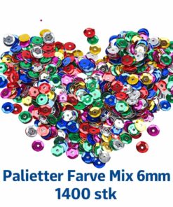 Palietter farvemix 6 mm – 1400 stk runde pailletter til hobby og DIY