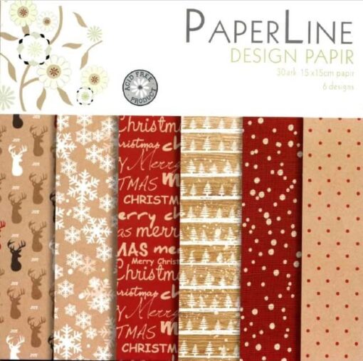 Paperline Design Papir 30ark 15x15cm 6 designs