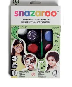 SNAZAROO Sminkefarve sæt 10 dele og idehæfte til ansigtsmaling