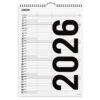 Familiekalender Black and white 3 kolonner 2026