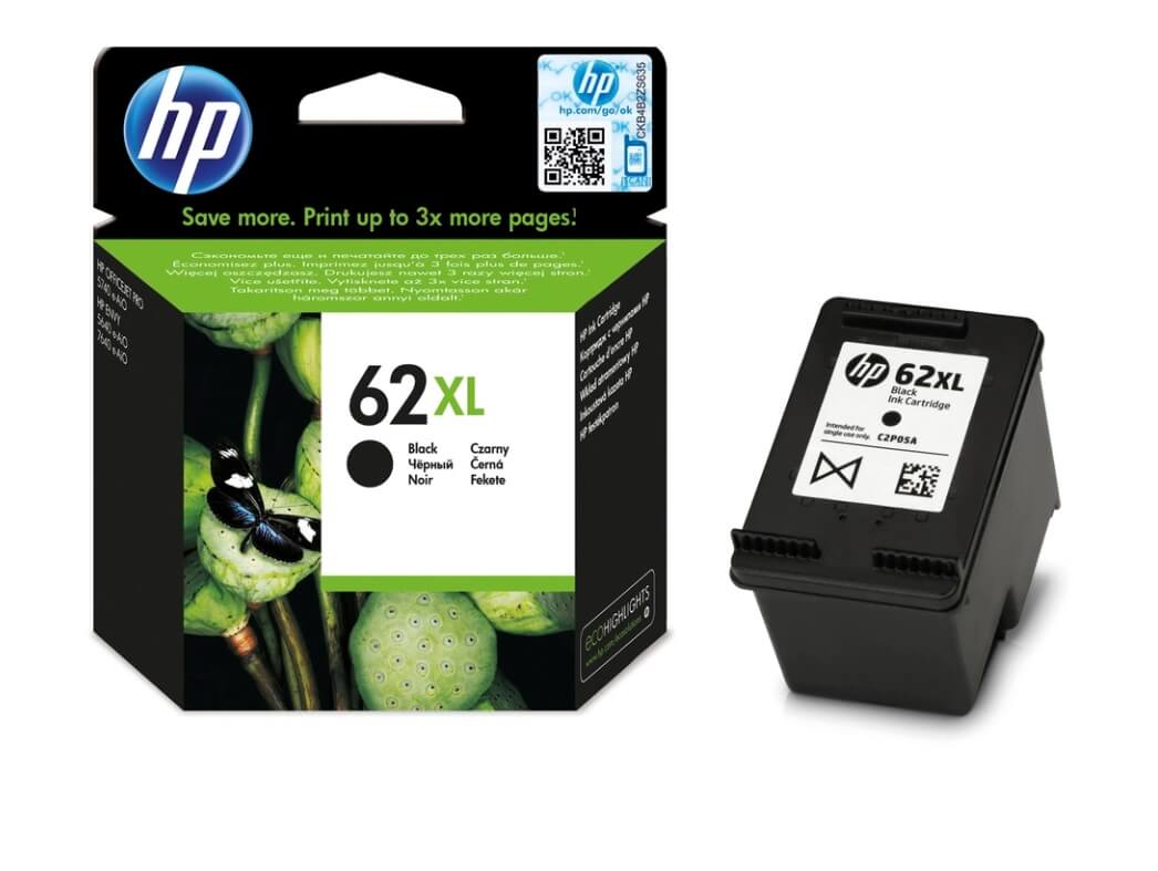 HP 62XL sort blækpatron original