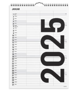 Mayland Familiekalender Black and White 3 kolonner 2025