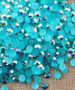 Rhinsten 6mm iriserende aqua blå