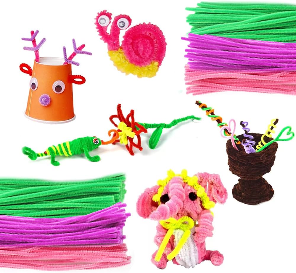 Chenille piberensere rød mix 6mm