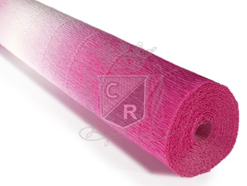 Cartotecnica Rossi Crepepapir hvid fuchsia gradient 50x250cm til papirblomster