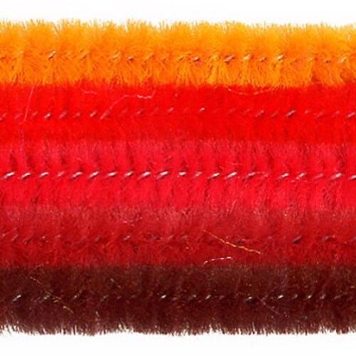 Chenille piberensere rød mix 6mm