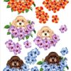 3D ark Hund og Blomster Barto Design 067195
