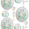 3D ark med 25 år emblem og champagneglas Barto Design 067033