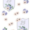 3D ark med 25 år emblem og lilla blomster Barto Design 069468