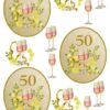 3D ark med 50 år emblem og champagneglas Barto Design 067034