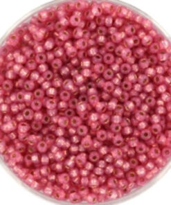 Miyuki perler seed beads 11/0 duracoat silverlined dyed pink 4237