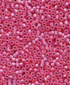 Miyuki perler seed beads 11/0 duracoat silverlined dyed pink 4237