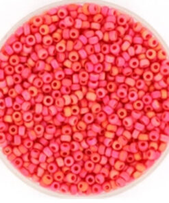 Miyuki perler seed beads 11/0 opaque matte ab vermillion red 407FR