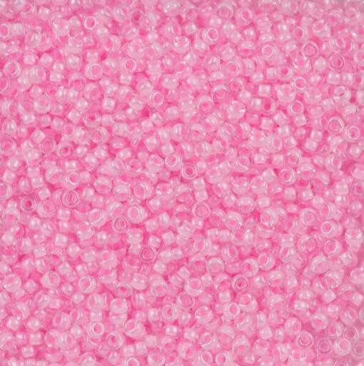 Miyuki perler seed beads 11/0 pink lined crystal 207 10g