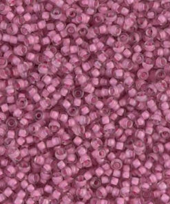 Miyuki perler seed beads 11/0 semi frosted light raspberry lined crystal 1931