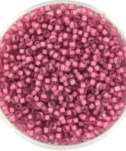 Miyuki perler seed beads 11/0 semi frosted light raspberry lined crystal 1931