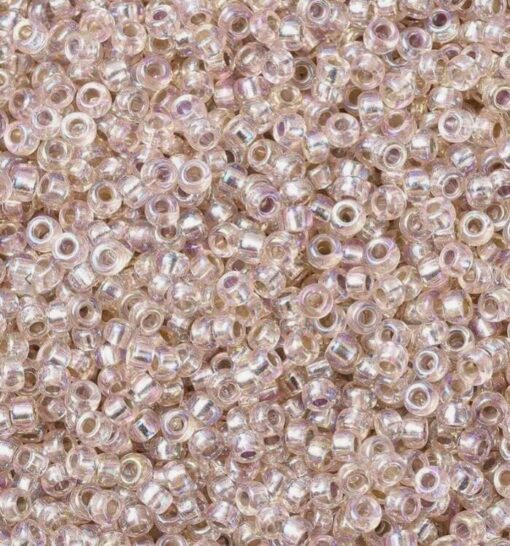 Miyuki perler seed beads 11/0 silverlined ab light blush 1023