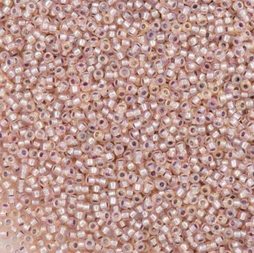 Miyuki perler seed beads 11/0 silverlined ab light blush 1023