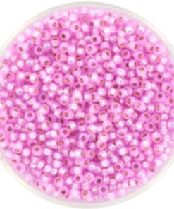 Miyuki perler seed beads 11/0 silverlined dyed alabaster hot pink 644