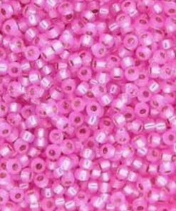 Miyuki perler seed beads 11/0 silverlined dyed alabaster hot pink 644