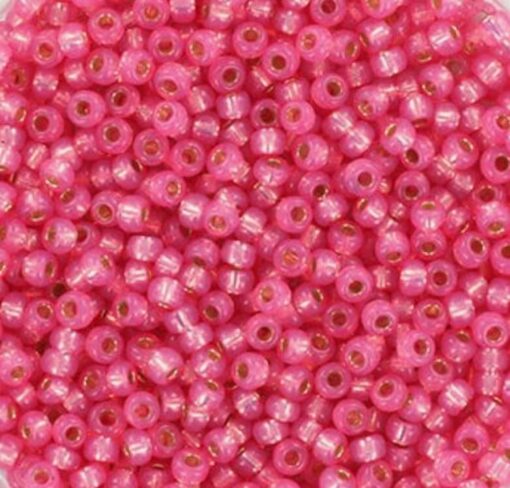 Miyuki perler seed beads 11/0 silverlined dyed alabaster rose 556