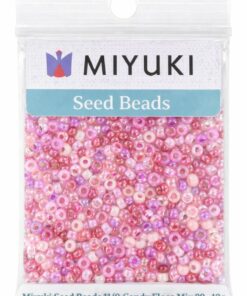 Miyuki Seed Beads 11/0 Candy Floss Mix 89 10g – seed beads i pastel pink og lilla mix