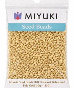 Miyuki Seed Beads 11/0 Duracoat Galvanized Pale Gold 5101 10g – japanske seed beads i lys guld
