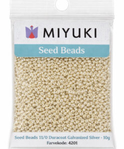 Miyuki Seed Beads 11/0 Duracoat Galvanized Silver 10g farvekode 4201