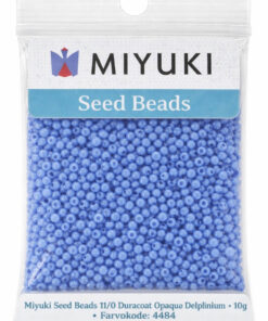 Miyuki Seed Beads 11/0 Duracoat Opaque Delphinium 10g farvekode 4484 i original pose