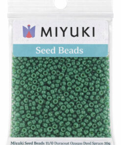 Miyuki Seed Beads 11/0 Duracoat Opaque Dyed Spruce 10g farvekode 4477