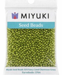 Miyuki Seed Beads 11/0 fancy lined chartreuse green 10g farvekode 3764