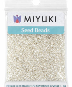 Miyuki Seed Beads 11/0 Silverlined Crystal 1 5g – japanske glasperler i pose.