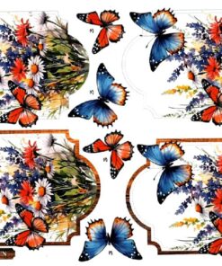 3D ark Blomster eng sommerfugle