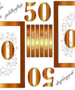 3D ark guldbryllup 50 år til kortfremstilling