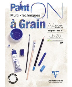 Clairefontaine Paint On à Grain multiteknik papir blok hvid kornet