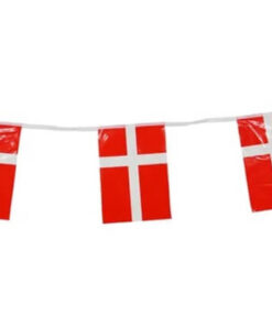 Flagguirlande med Dannebrog flag plast