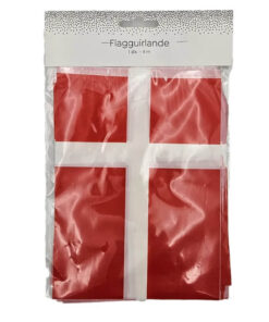 Flagguirlande med Dannebrog flag plast