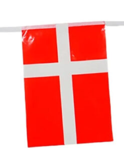 Flagguirlande med Dannebrog flag plast