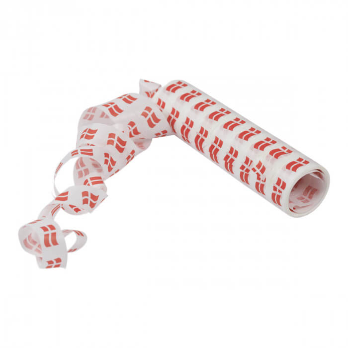 Serpentiner med dannebrog flag