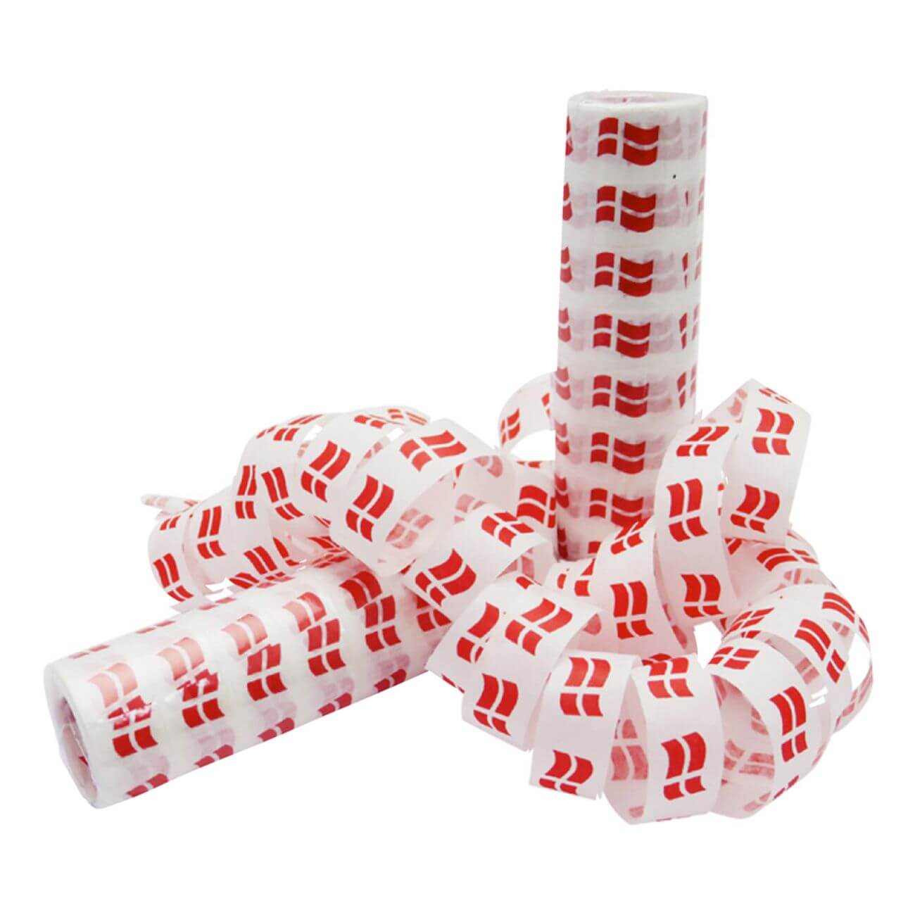 Serpentiner med dannebrog flag