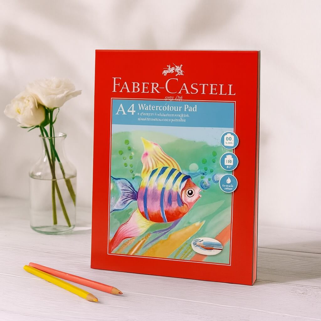 Faber-Castell akvarelblok A4 med 40 syrefri ark i 140 g/m² til akvarelmaling og tegning