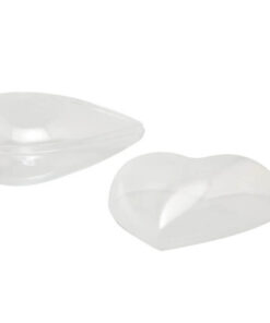 Plastik hjerte 2-delt transparent