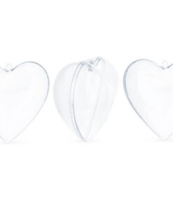 Plastik hjerte 2-delt transparent